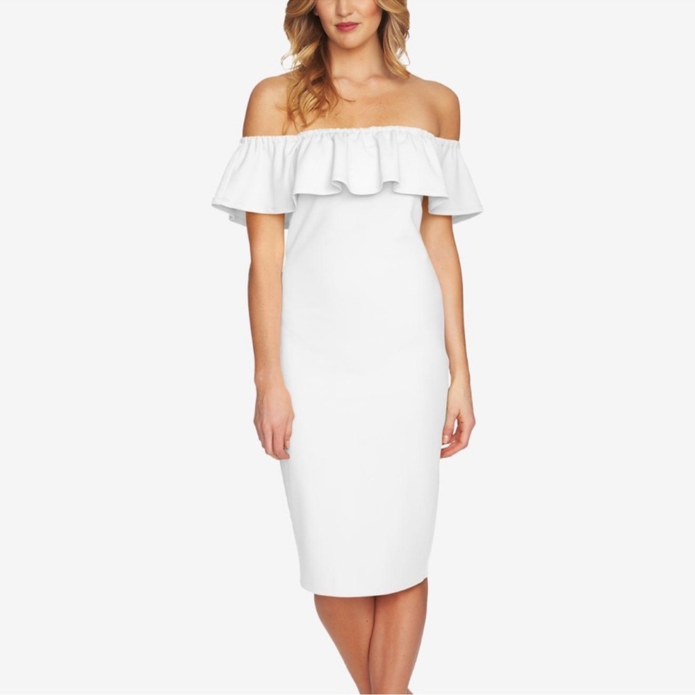 1 State off the shoulder midi white dress. Never worn